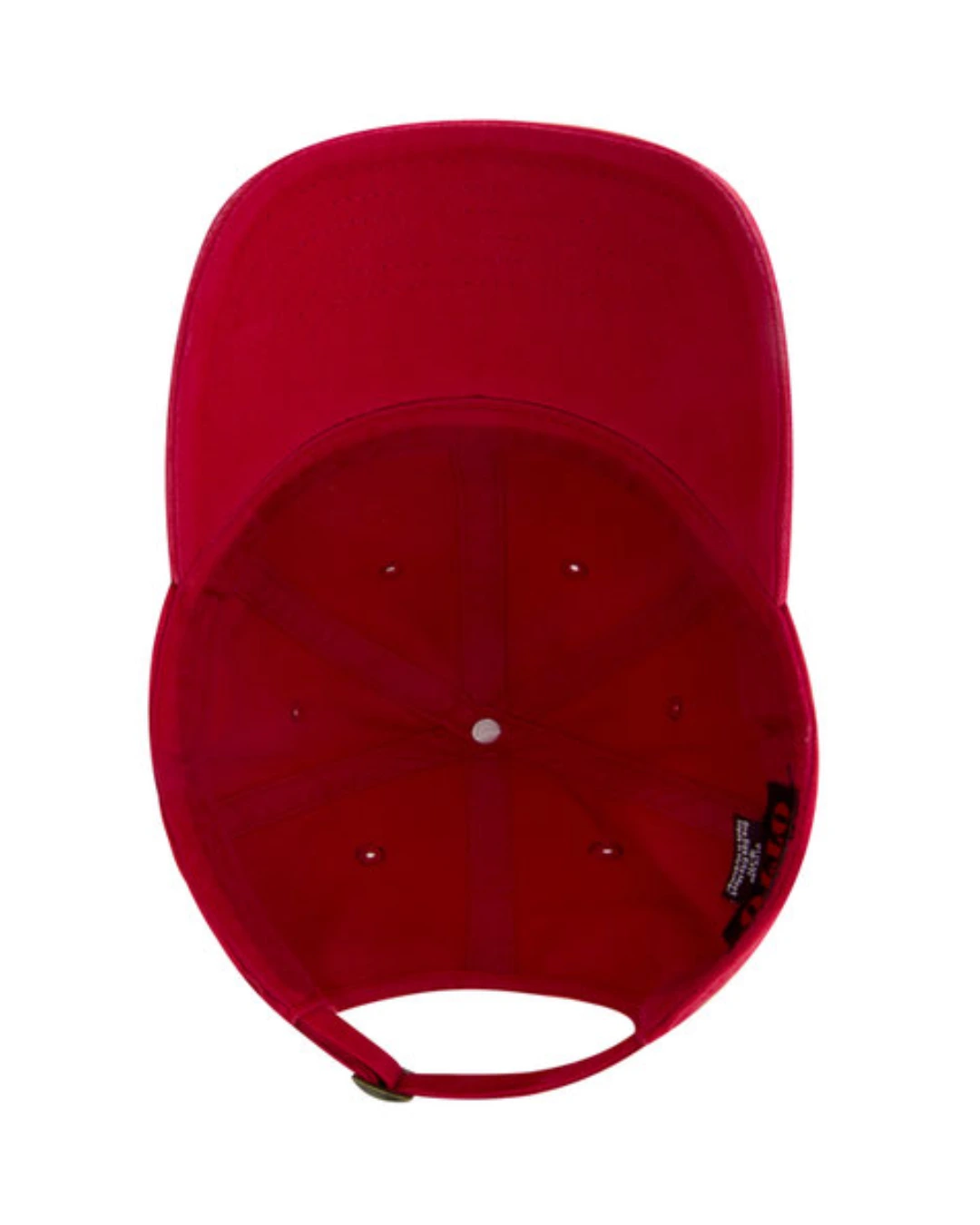 Custom baseball caps in Red, inside