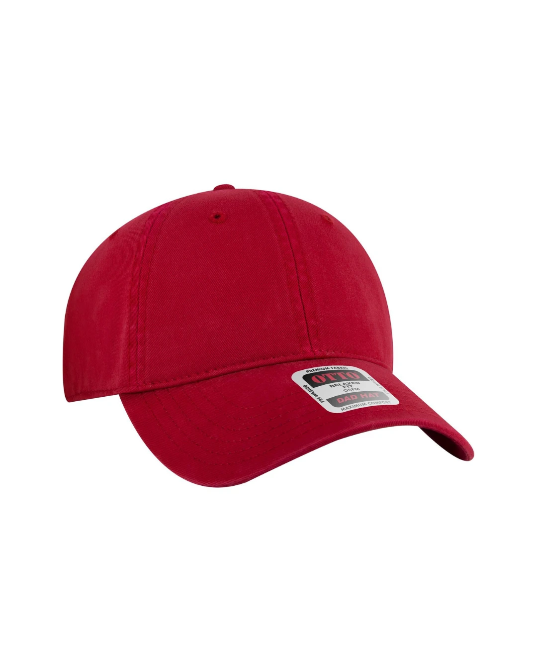 Custom baseball caps in Red, side