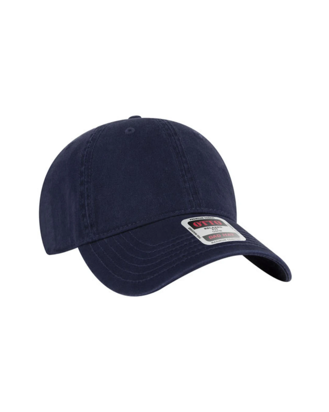 Custom baseball caps in Navy Blue, side