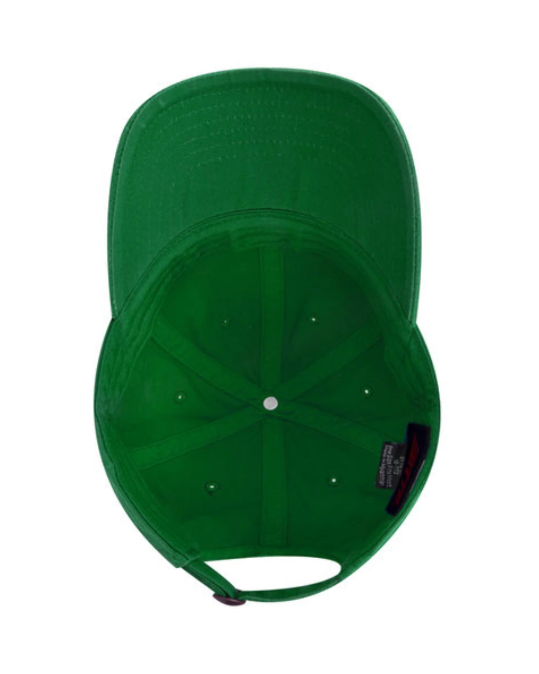 Custom baseball caps in Kelly Green, inside