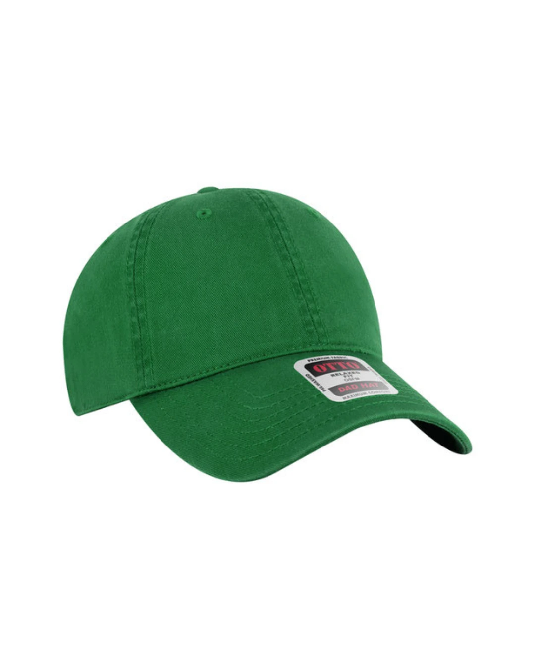 Custom baseball caps in Kelly Green, side