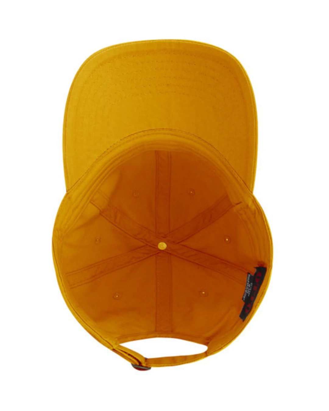 Custom baseball caps in Gold, inside
