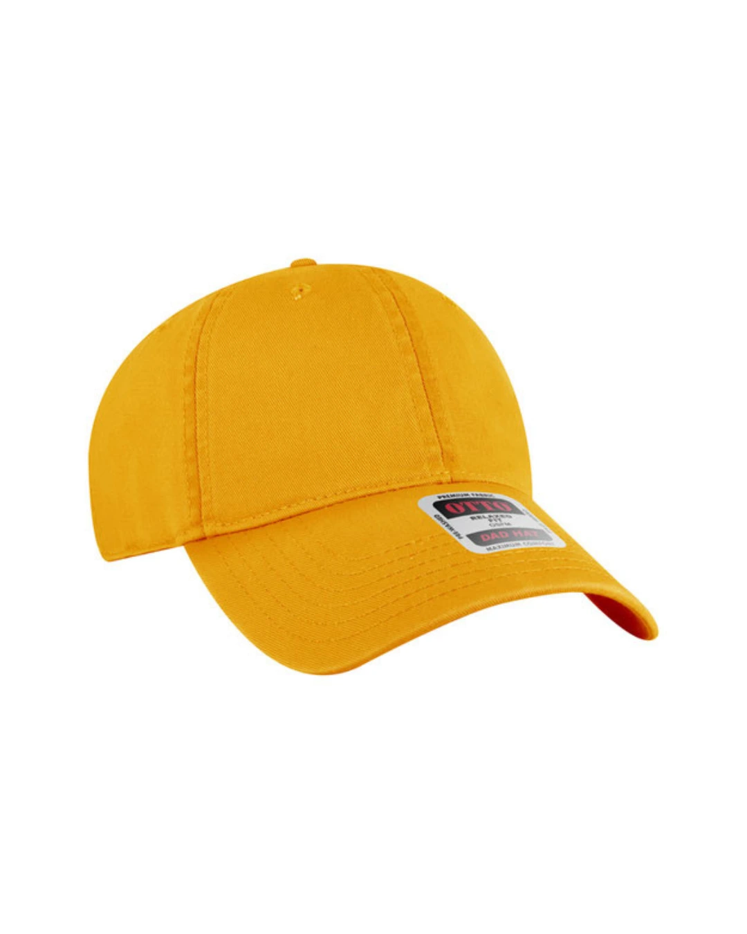 Custom baseball caps in Gold, side