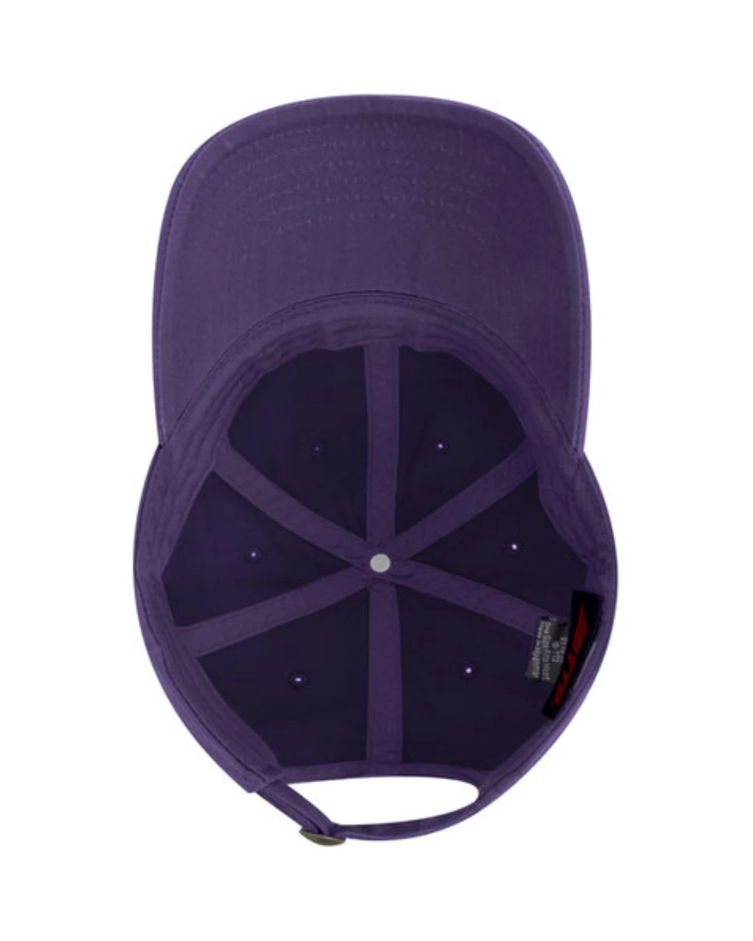 Custom baseball caps in Purple, inside