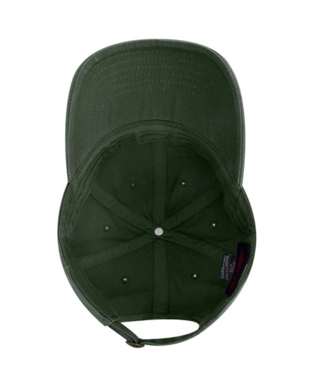 Custom baseball caps in Dark Green, inside
