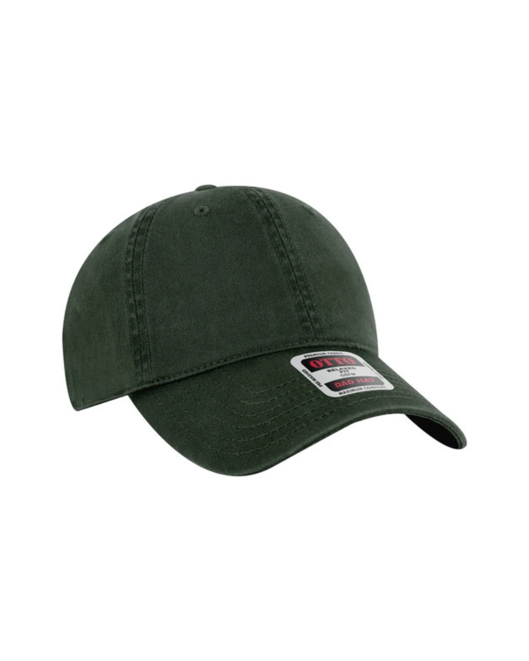 Custom baseball caps in Dark Green, side