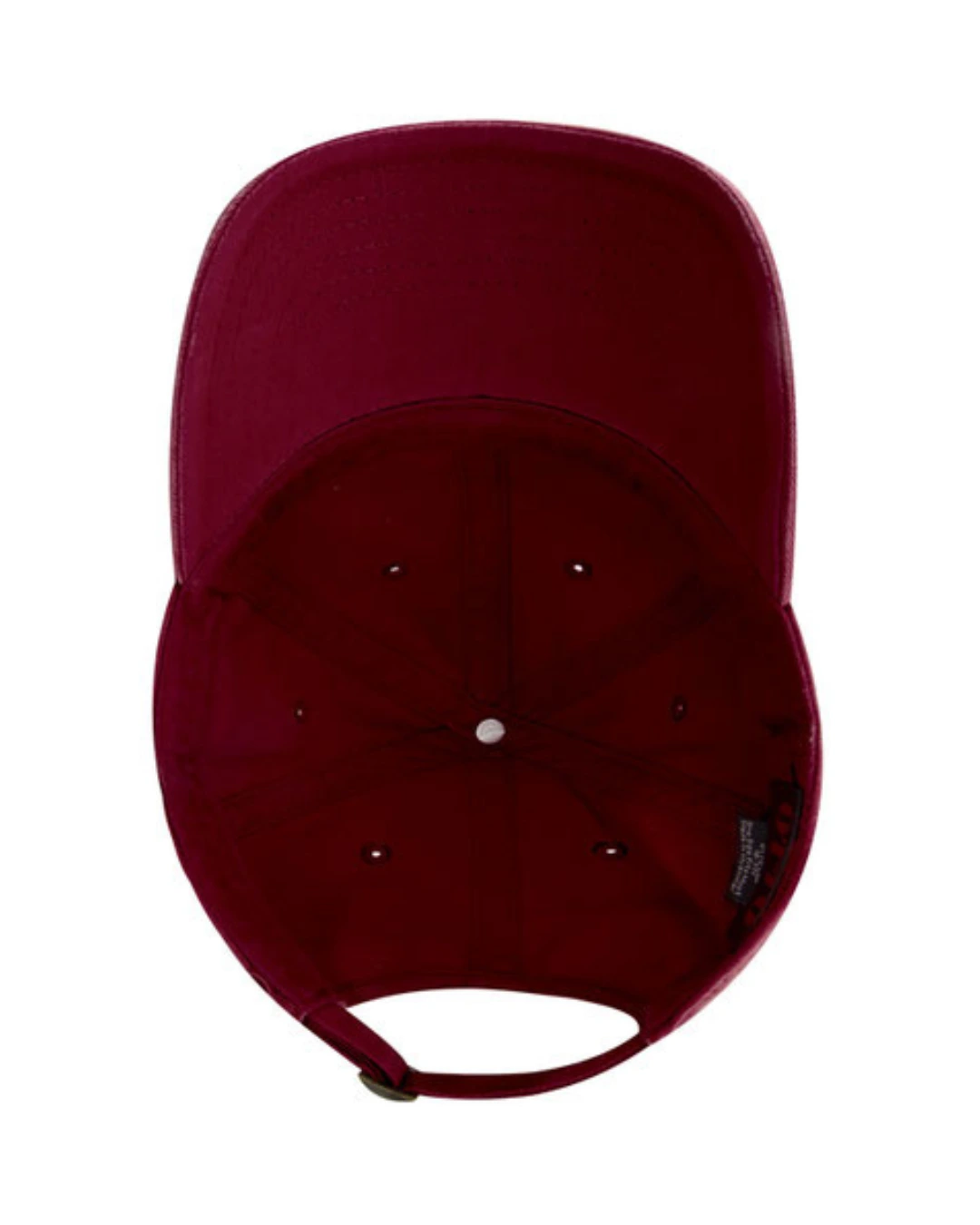 Custom baseball caps in Burgundy Maroon, inside