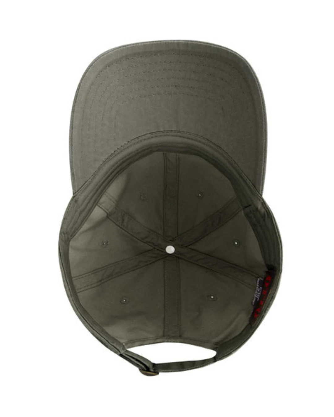 Custom baseball caps in Olive Green, inside