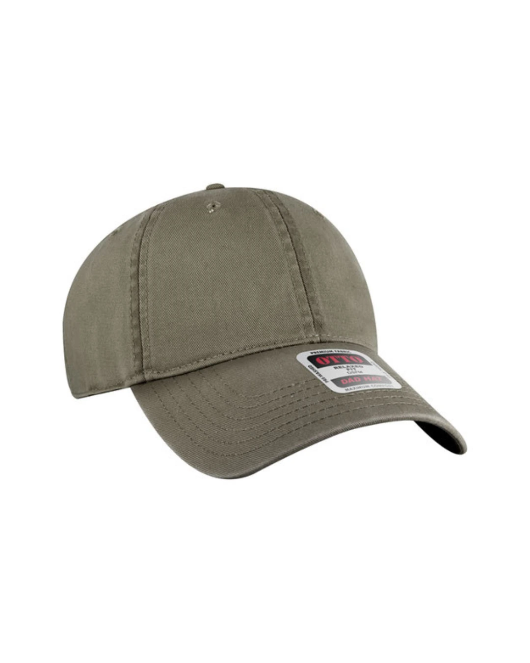 Custom baseball caps in Olive Green, side