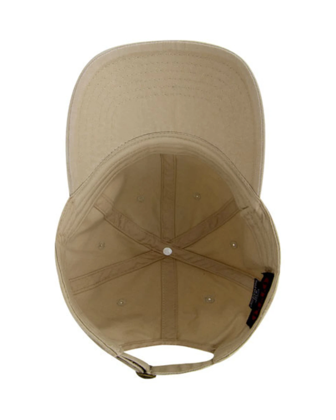 Custom baseball caps in Khaki, inside