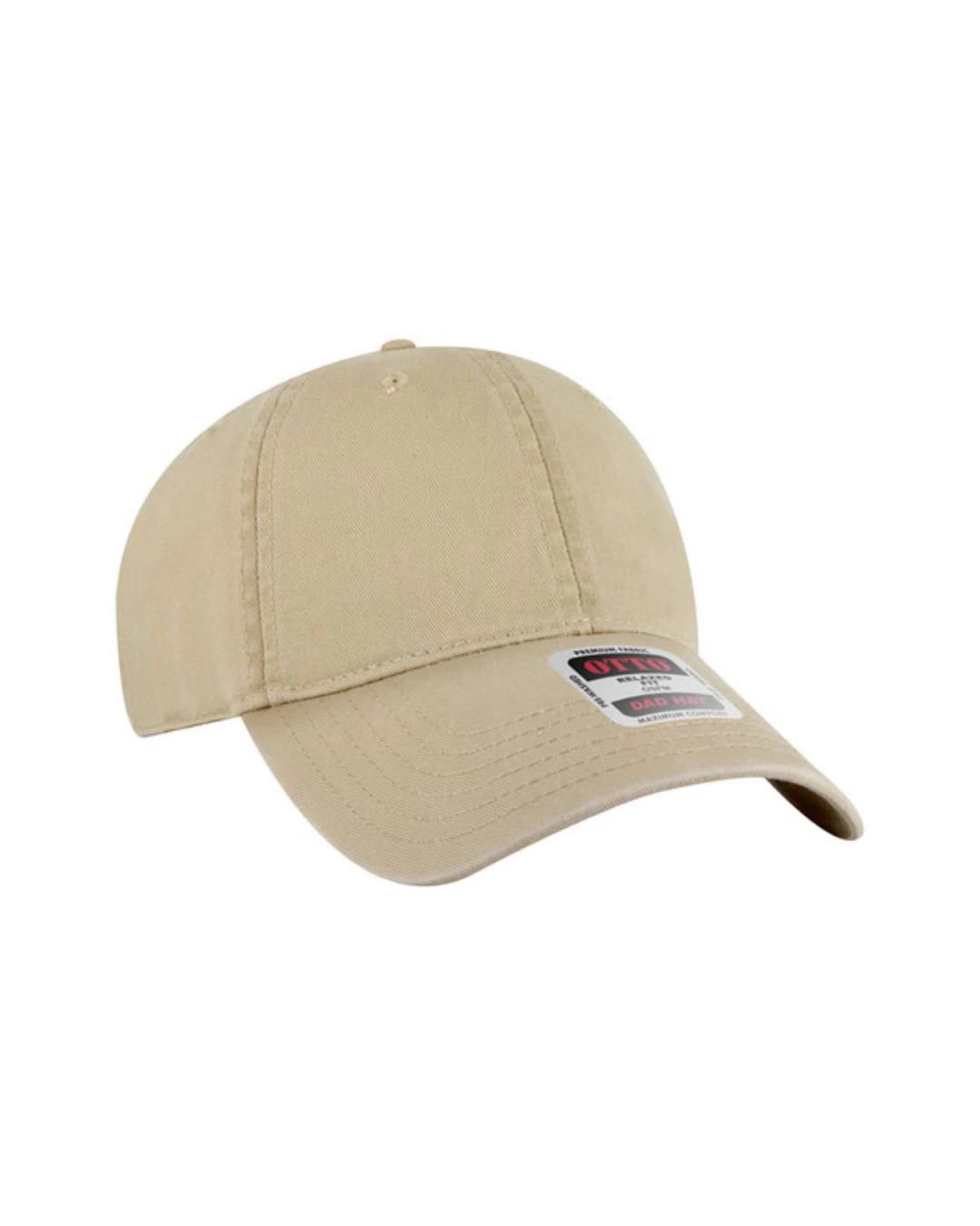 Custom baseball caps in Khaki, side