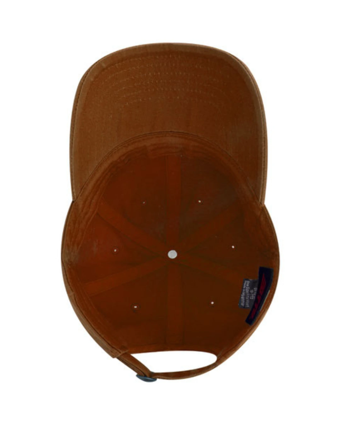 Custom baseball caps in Texas Orage, inside