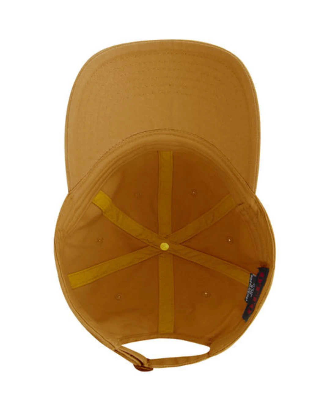 Custom baseball caps in Mustard Yellow, inside