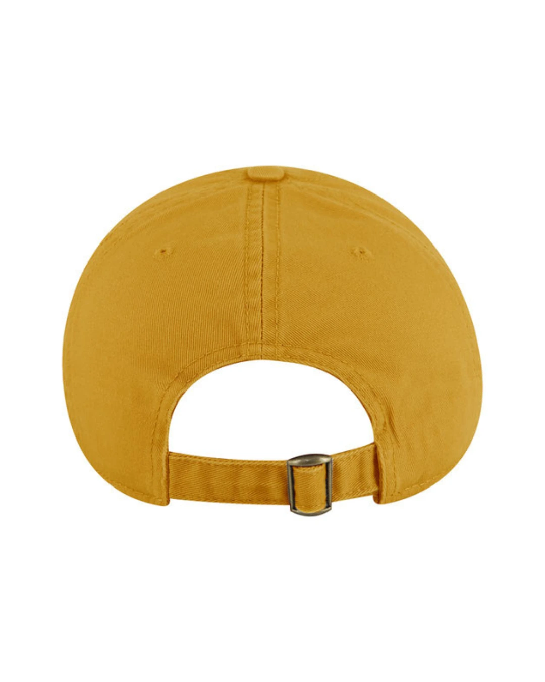 Custom baseball caps in Mustard Yellow, back