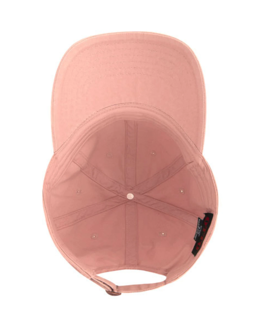 Custom baseball caps in Soft Pink, inside