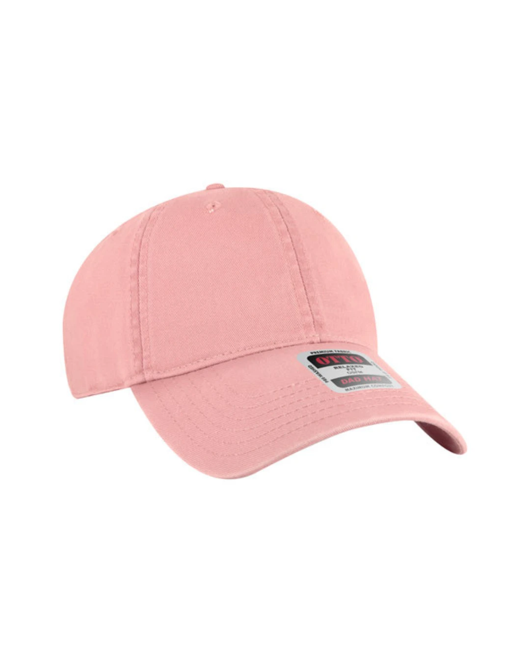Custom baseball caps in Soft Pink, side