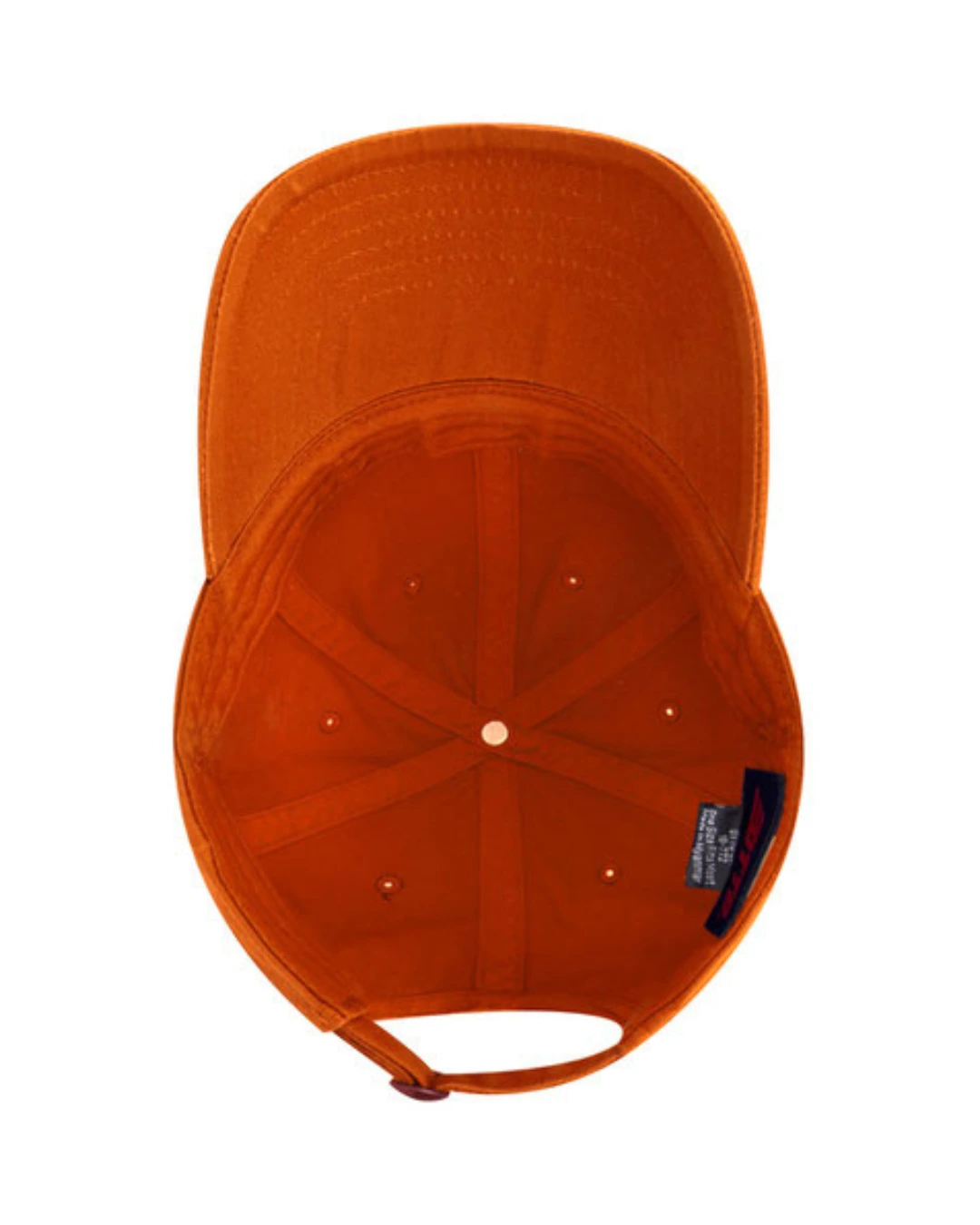 Custom baseball caps in Tropical Orange, inside