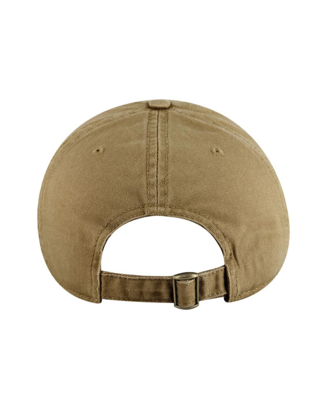 Custom baseball caps in Coyote Brown, back
