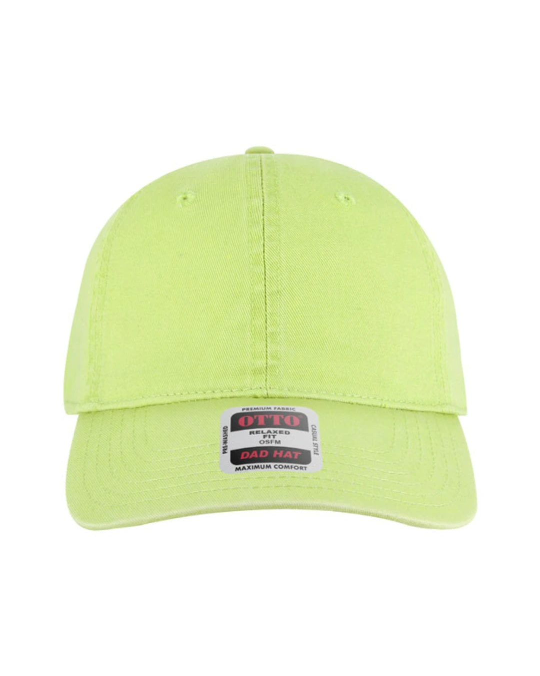 Custom baseball caps in Neon Green