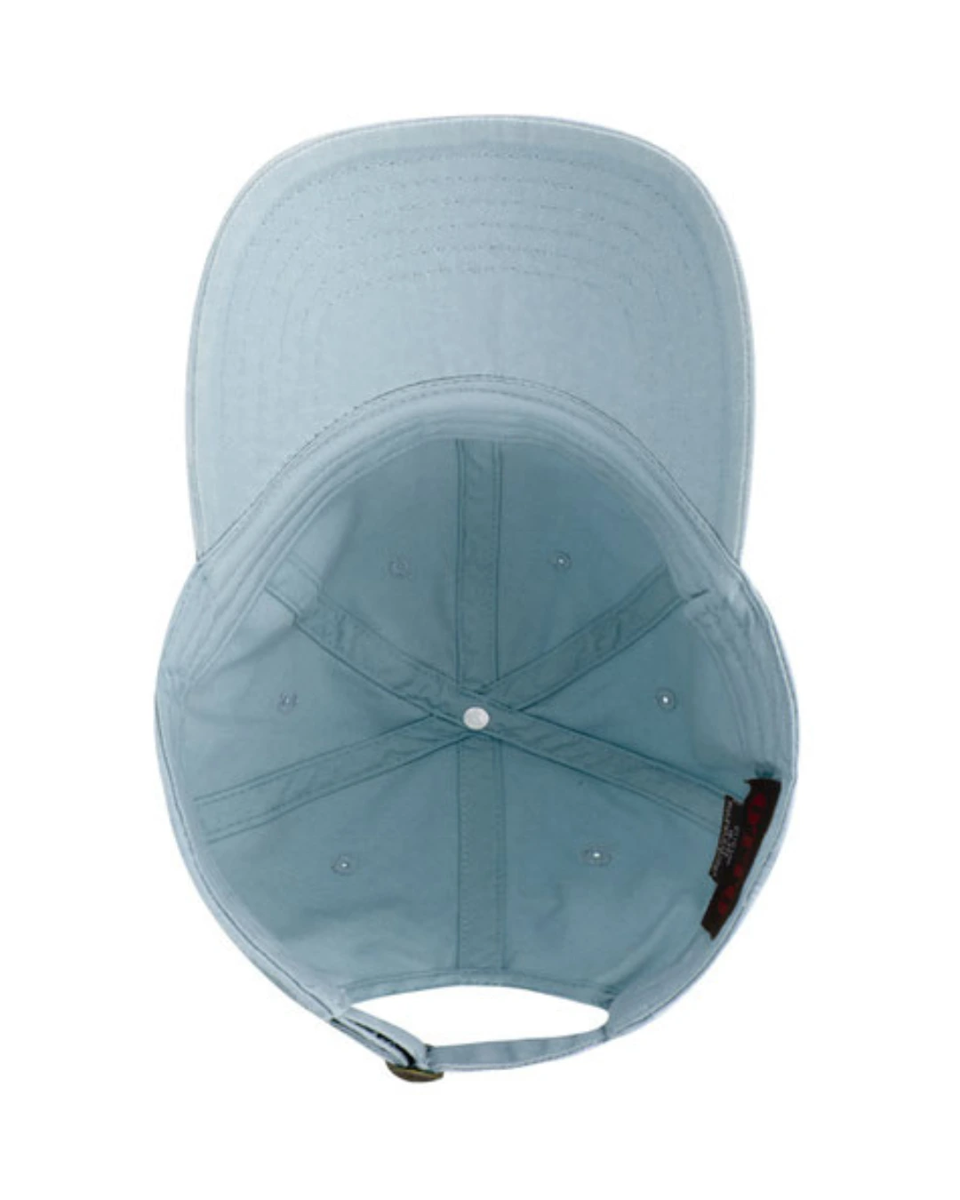Custom baseball caps in Powder Blue, inside