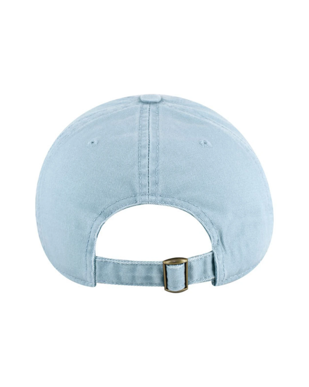 Custom baseball caps in Powder Blue, back