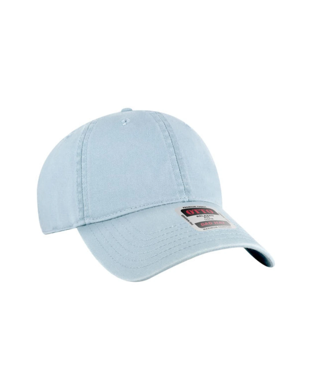 Custom baseball caps in Powder Blue, side