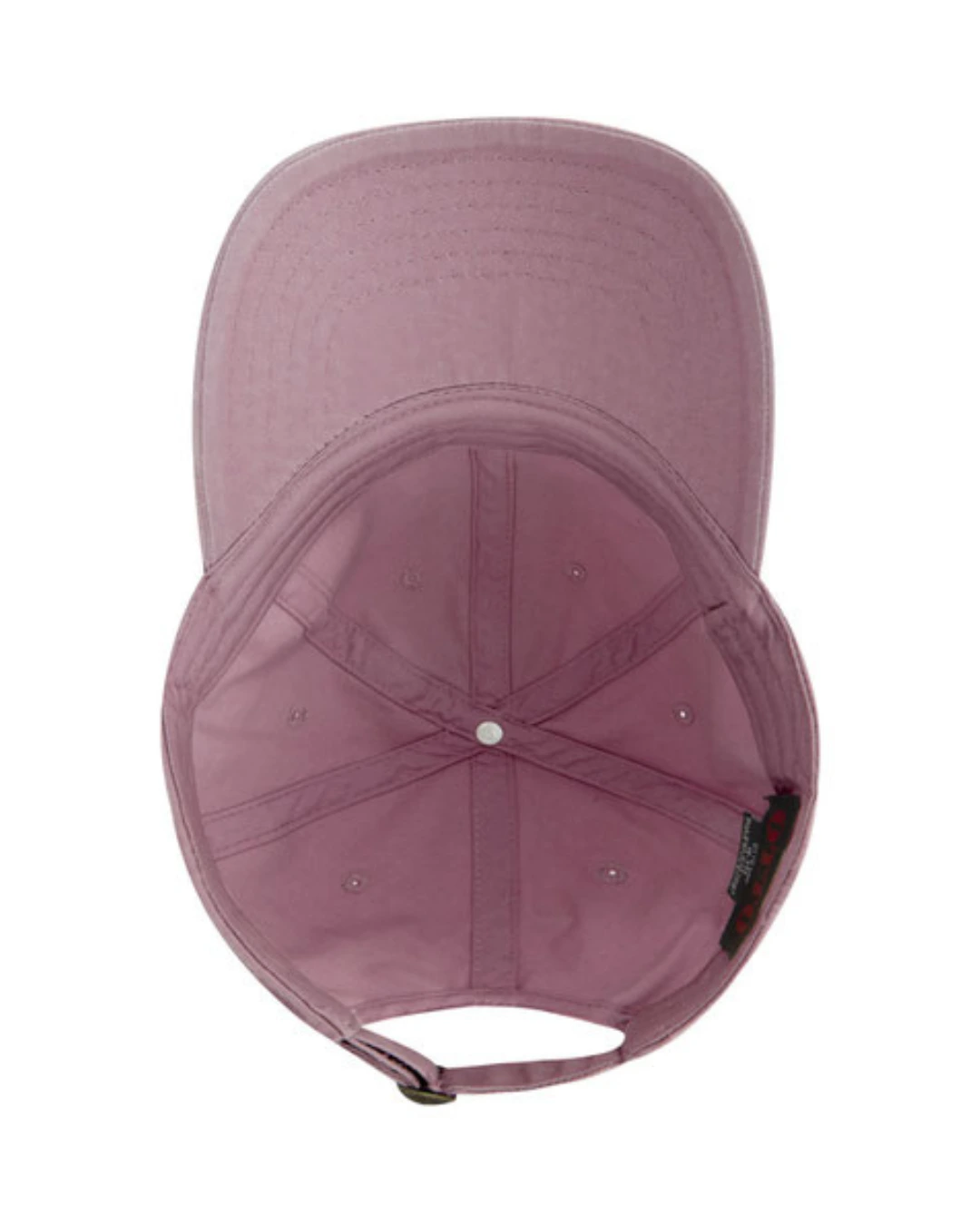 Custom baseball caps in Dusty Rose, inside