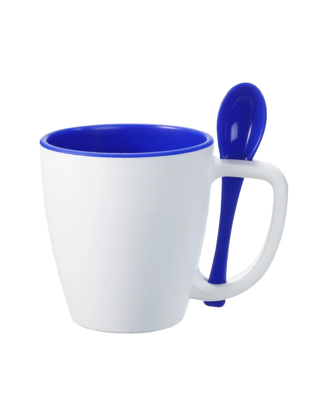 Custom insulated mugs with spoon in Blue