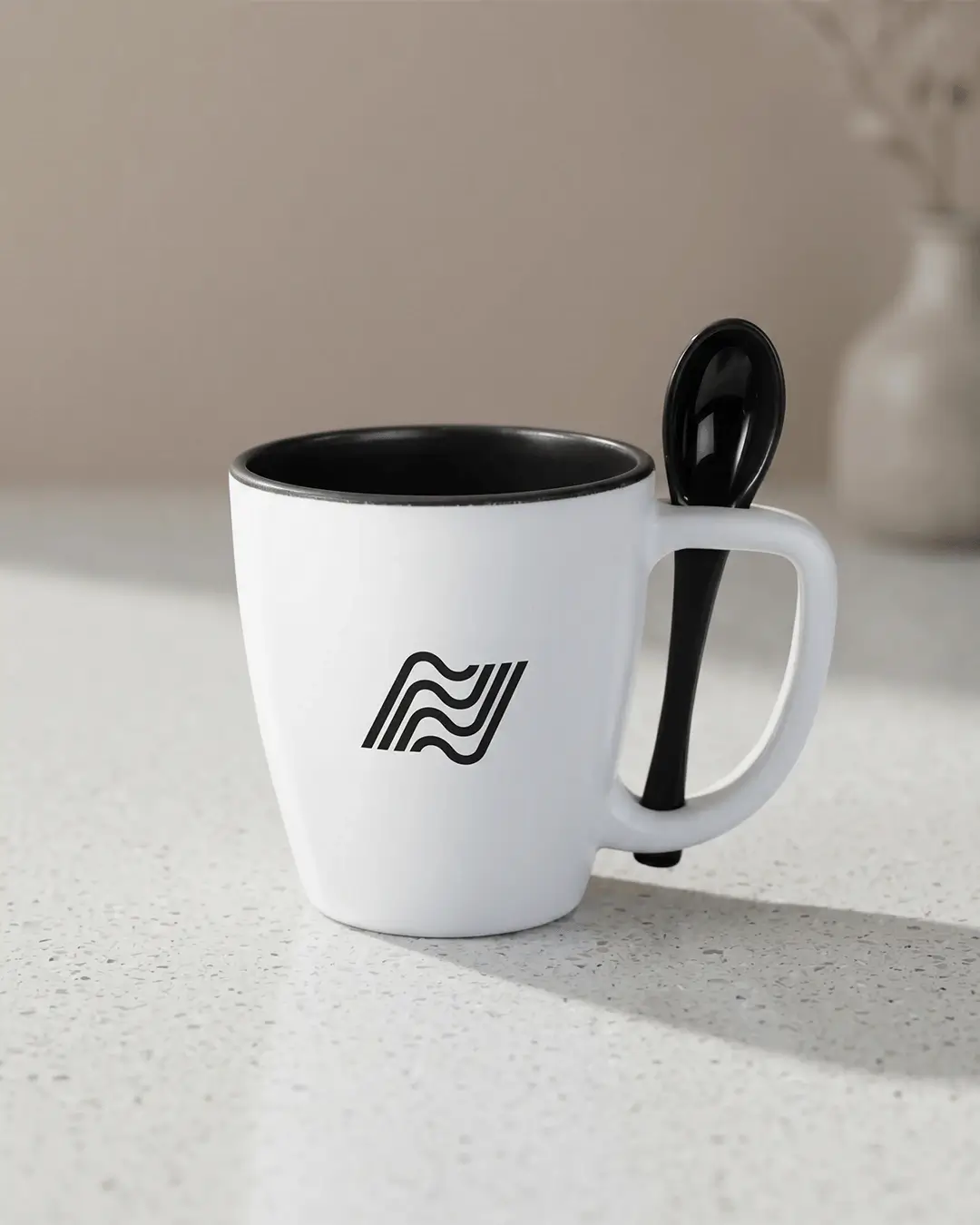Custom insulated mugs with spoon, 16 oz