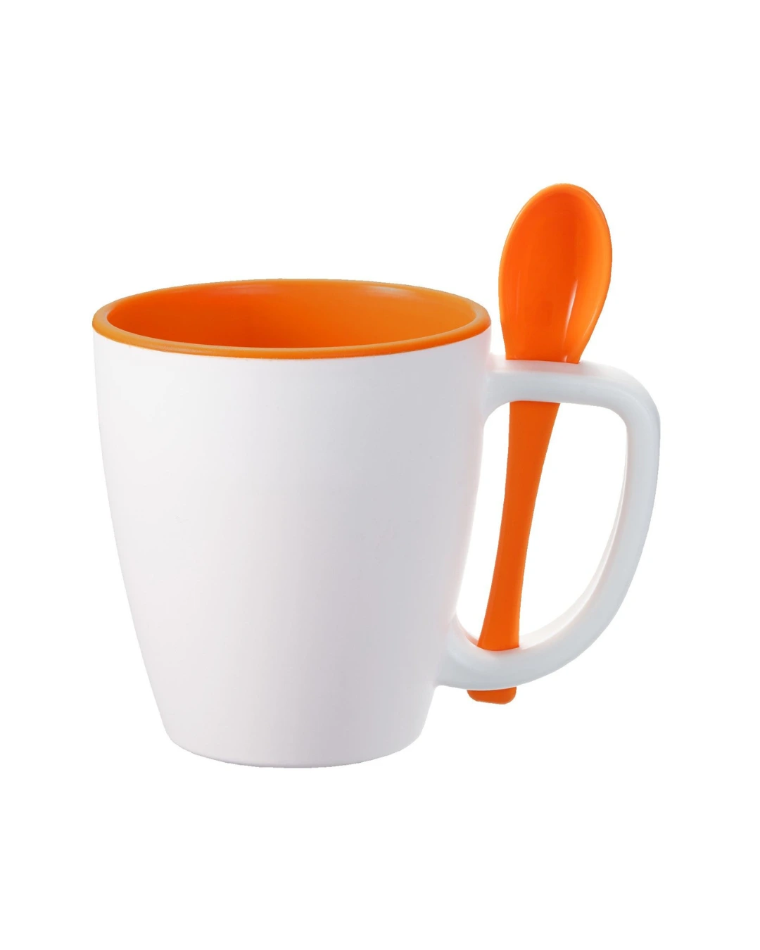 Custom insulated mugs with spoon in Orange