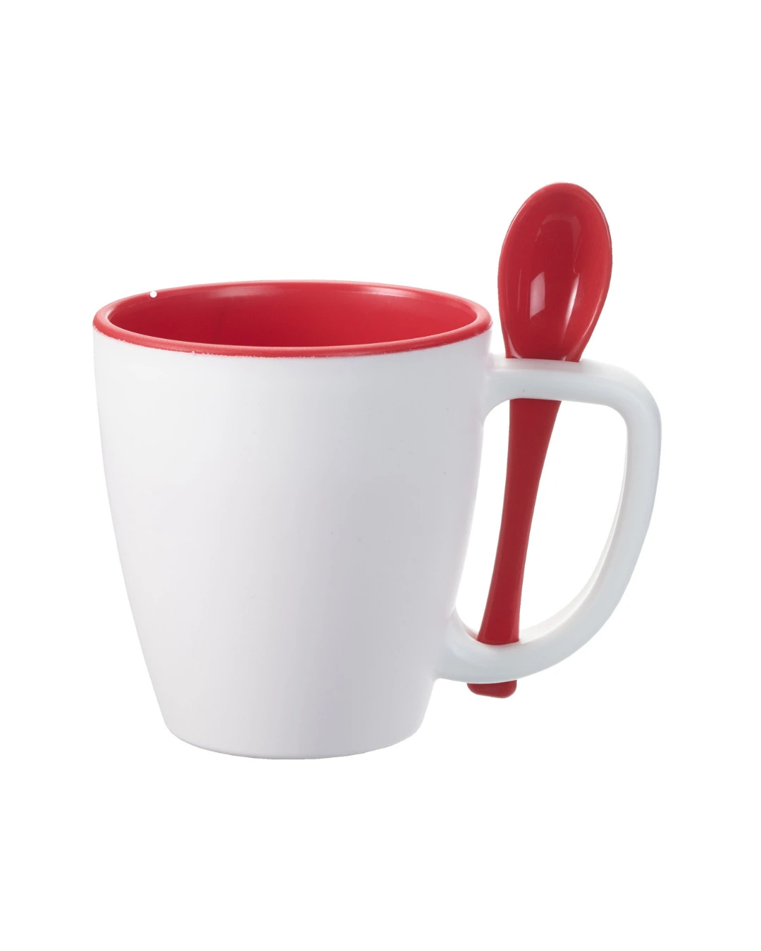 Custom insulated mugs with spoon in Red
