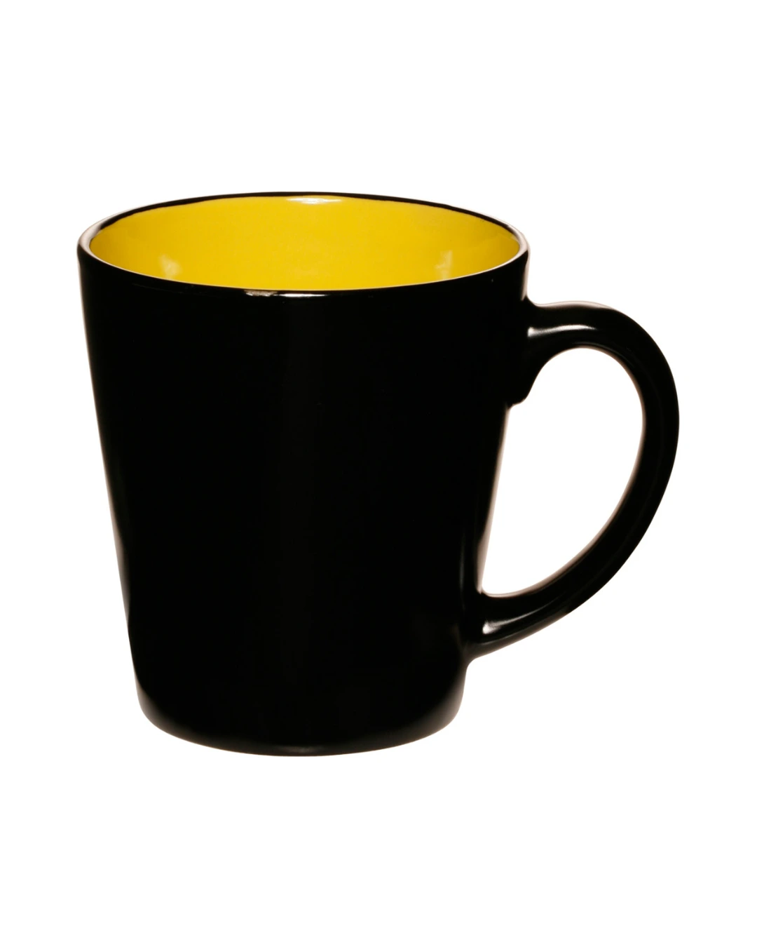 Custom two-tone latte mug in Yellow front by Brandevois