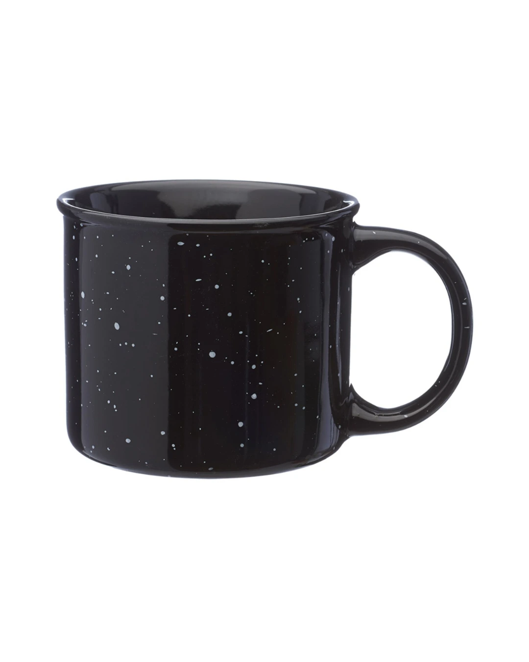 Custom speckled campfire camp mug in Black by Brandevois