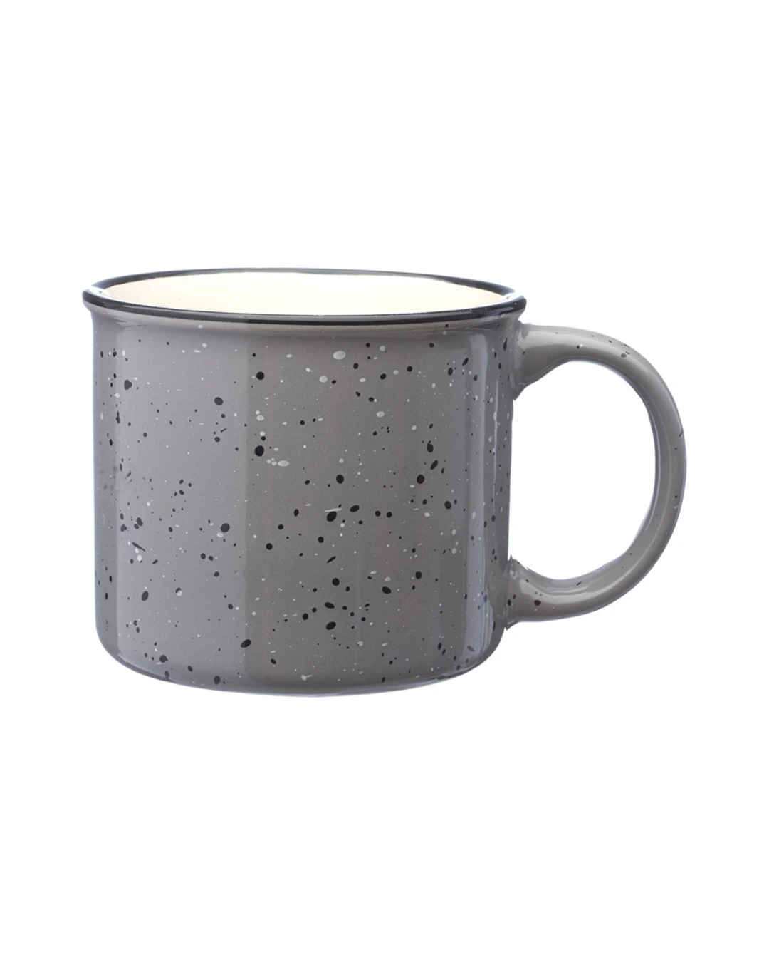 Custom speckled campfire camp mug in Gray by Brandevois