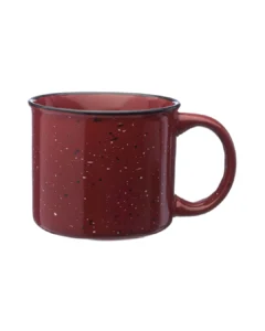 Custom speckled campfire camp mug in Maroon by Brandevois