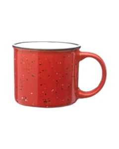 Custom speckled campfire camp mug in Red by Brandevois