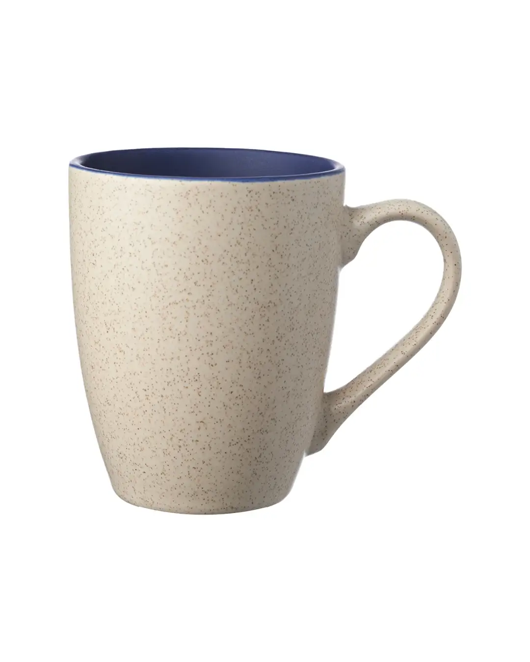 Custom two-tone speckled stoneware coffee mug in Blue by Brandevois