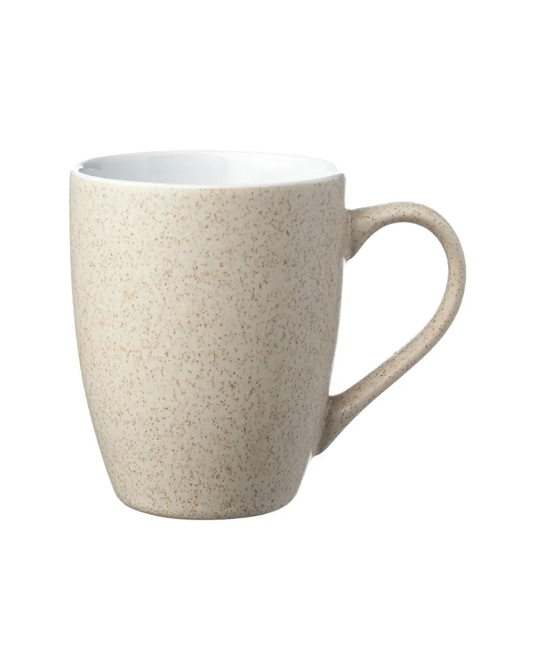 Custom two-tone speckled stoneware coffee mug in White by Brandevois