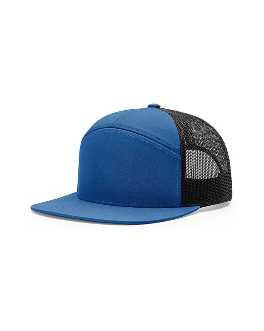 Custom trucker hats in Blue Black