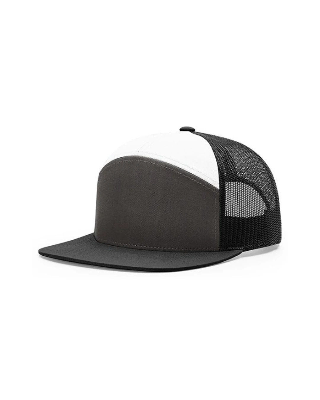 Custom trucker hats in Charcoal Black White