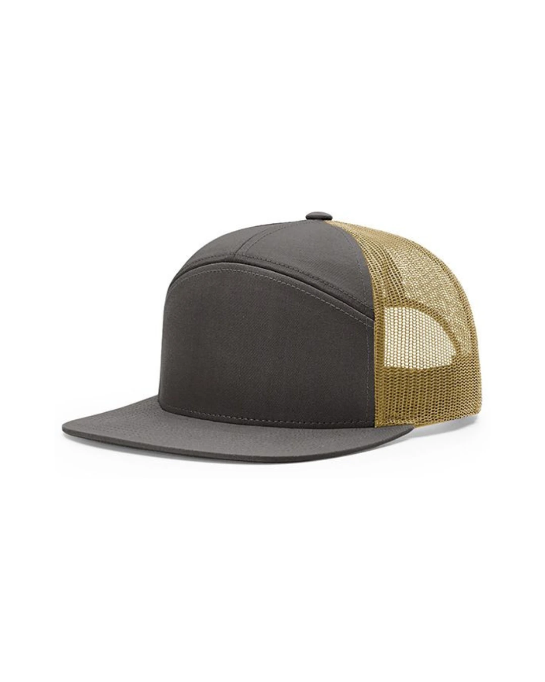 Custom trucker hats in Charcoal Old Gold