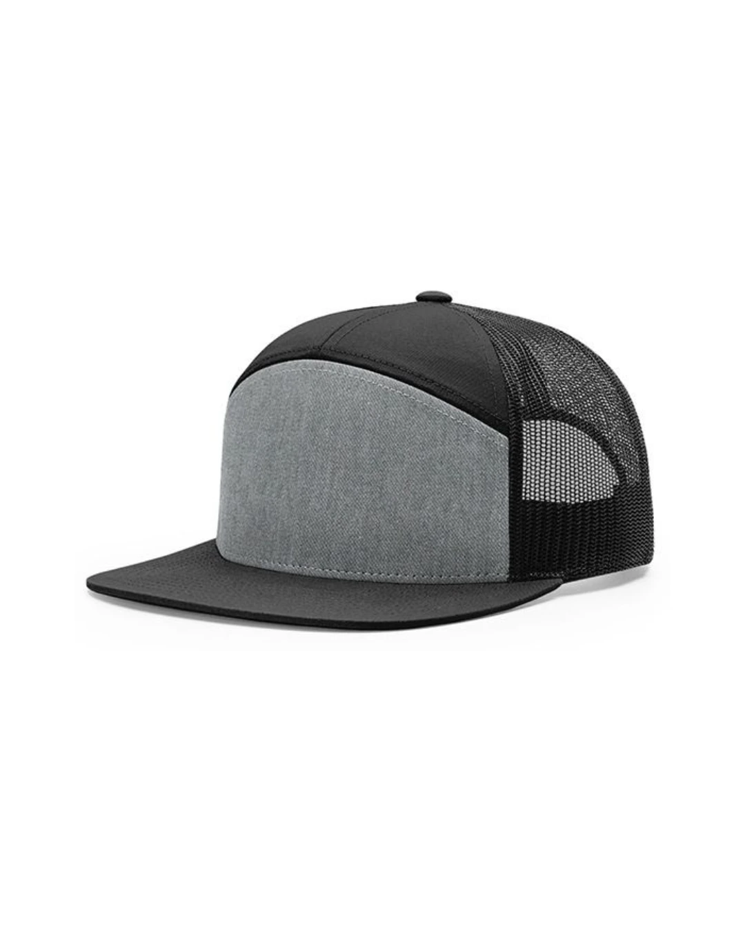 Custom trucker hats in Gray Black