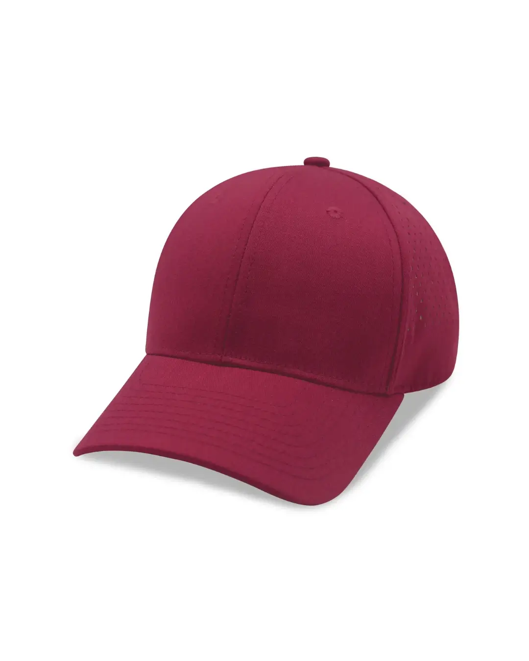 Custom golf hats in Burgundy Red, side
