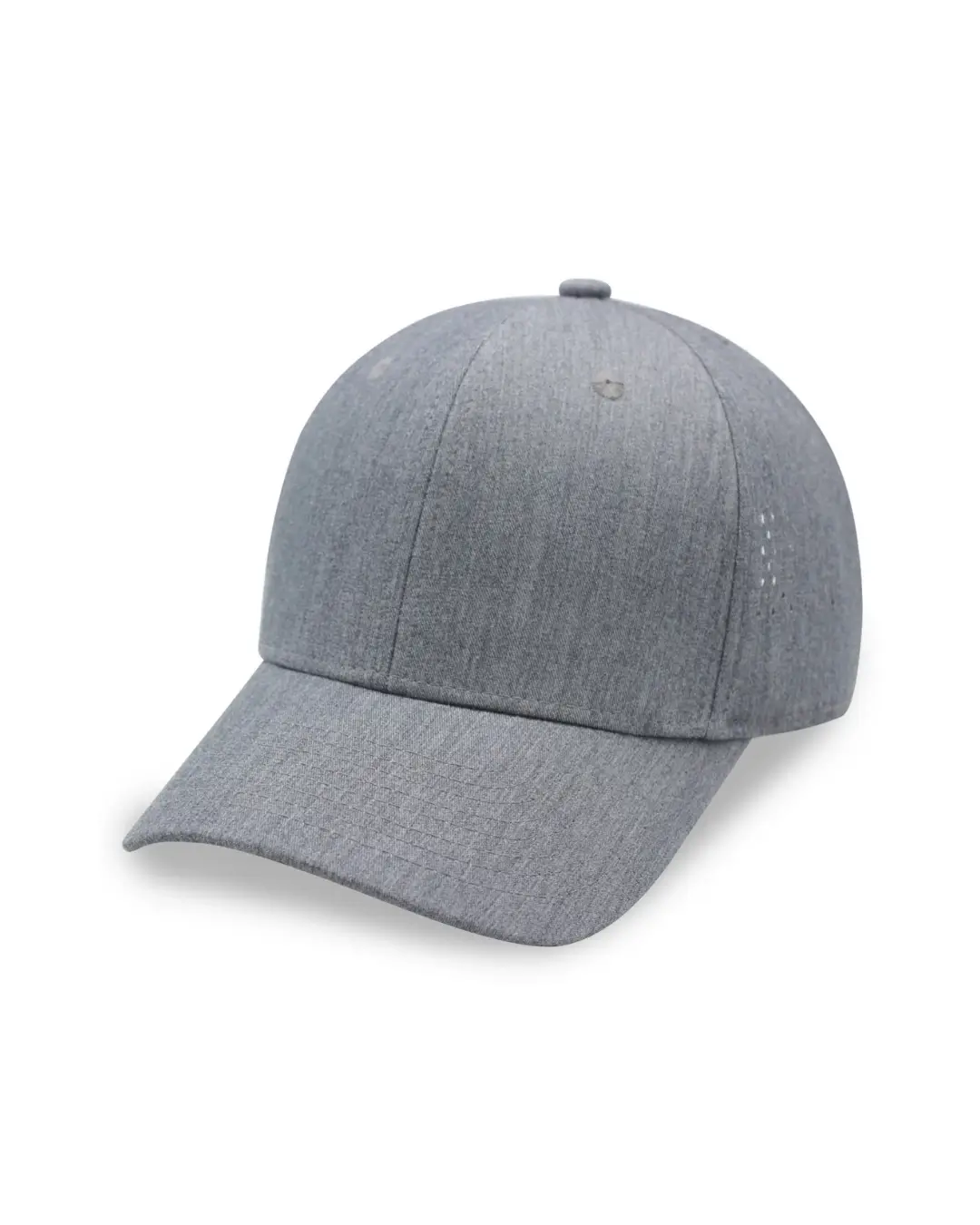 Custom golf hats in Heather Gray, side
