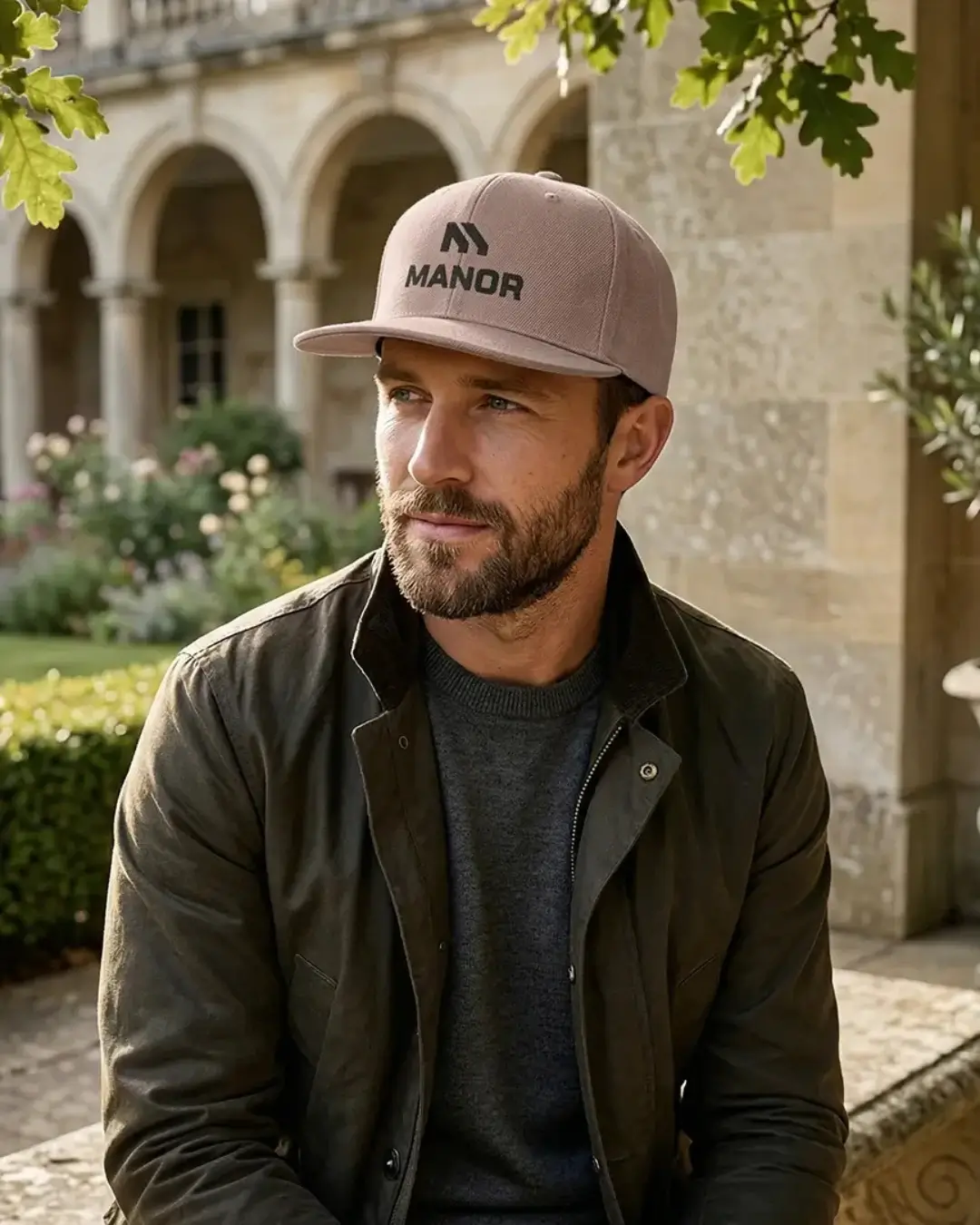 Custom flat bill hats in several colors with printed and embroidered logos