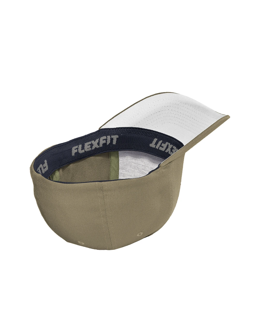Custom fitted hats in Coyote Brown, inside