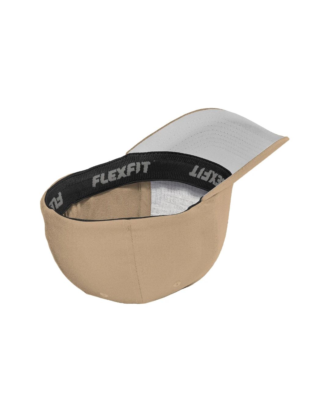 Custom fitted hats in Khaki, inside