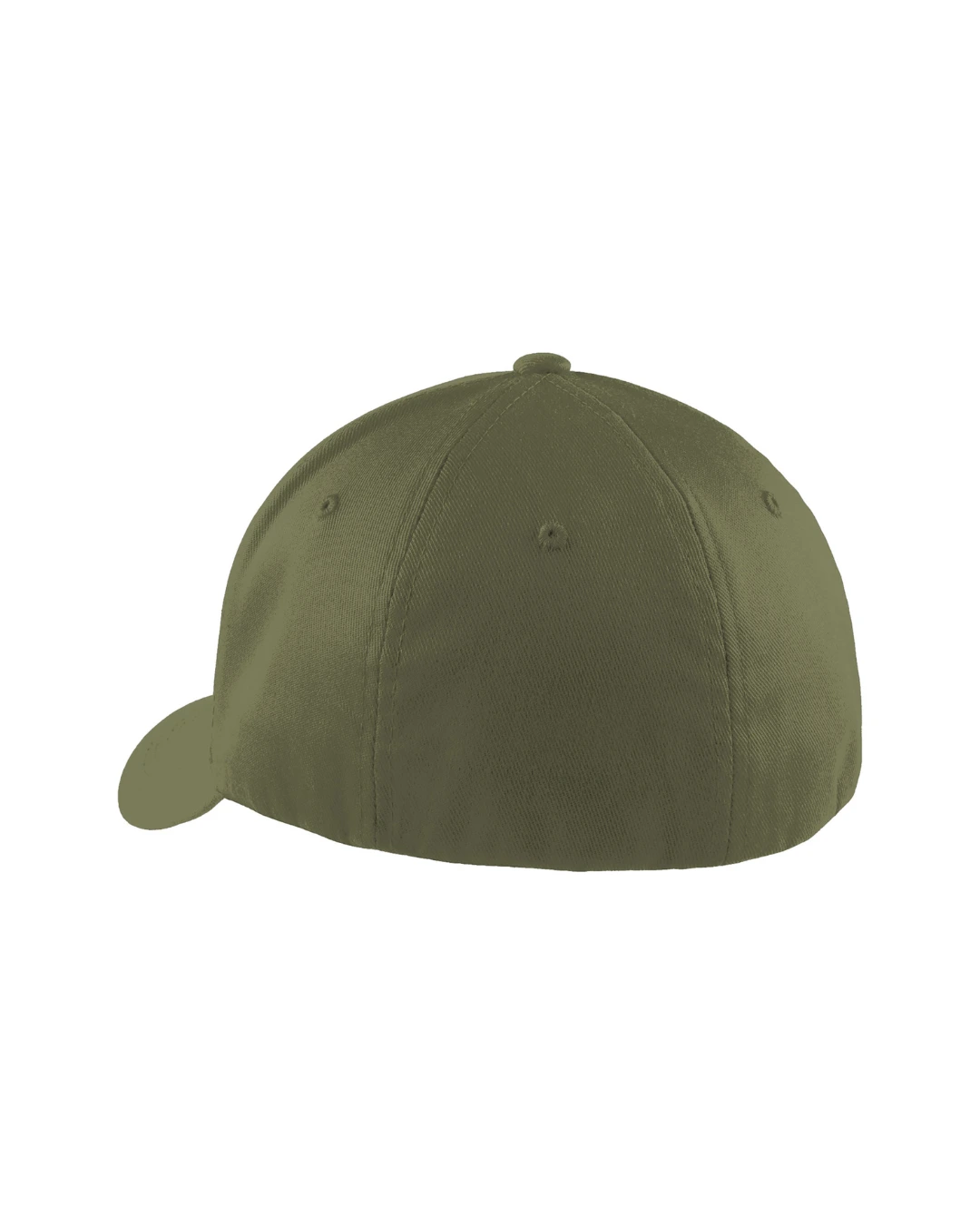 Custom fitted hats in Olive Drab Green, back