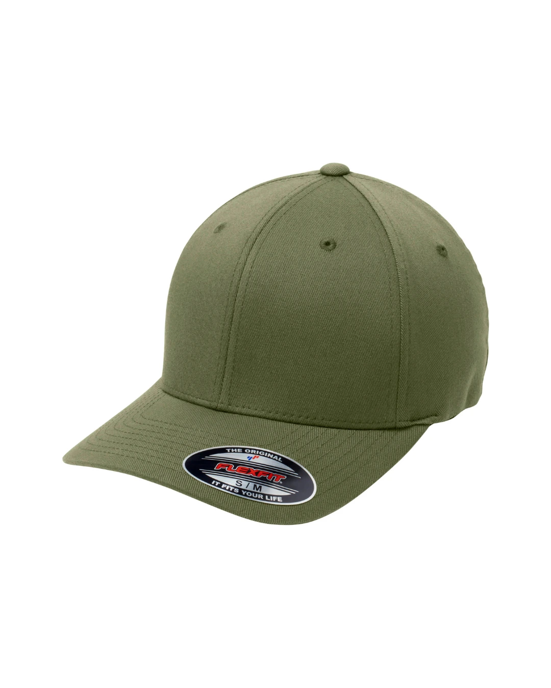 Custom fitted hats in Olive Drab Green