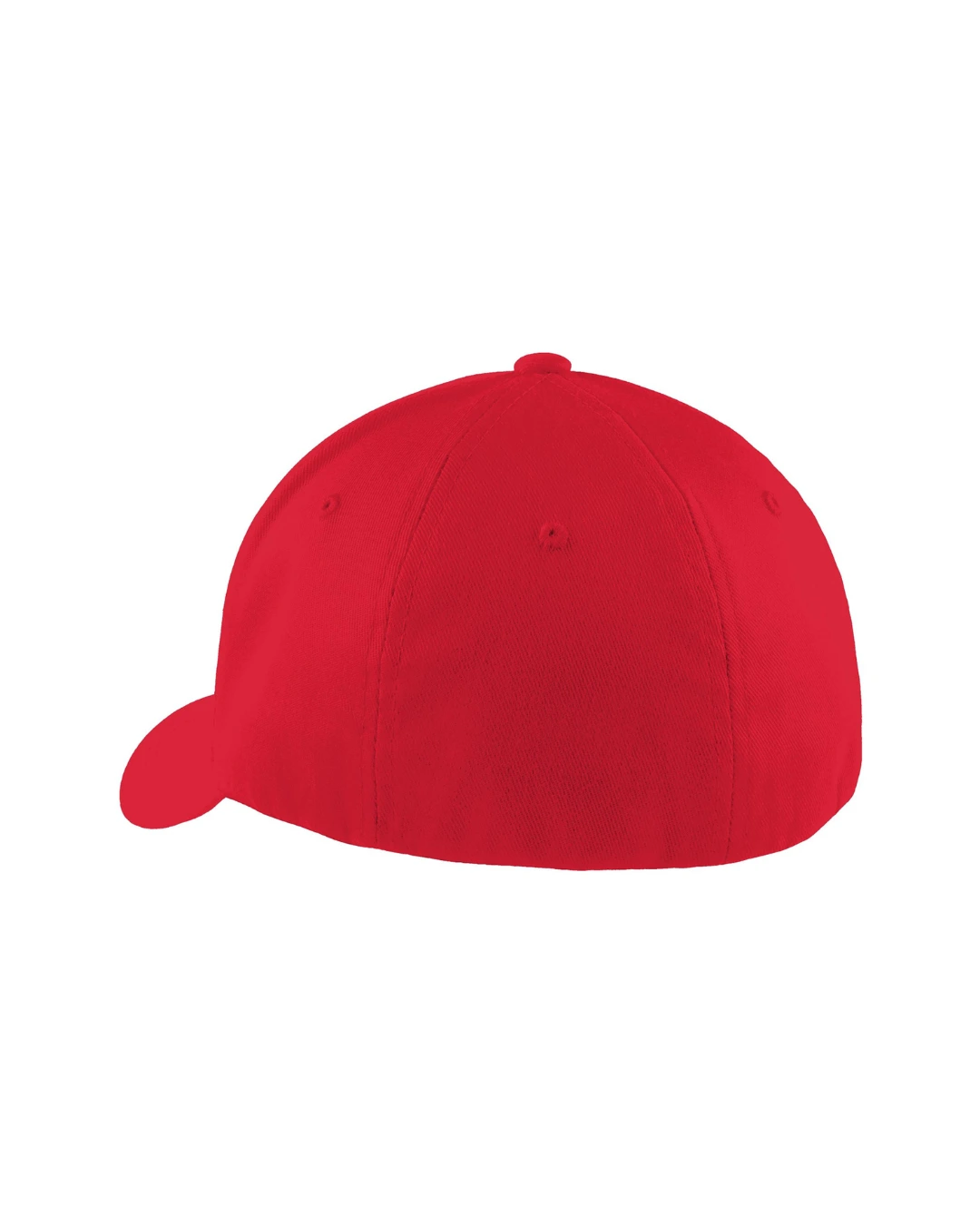 Custom fitted hats in Red, back